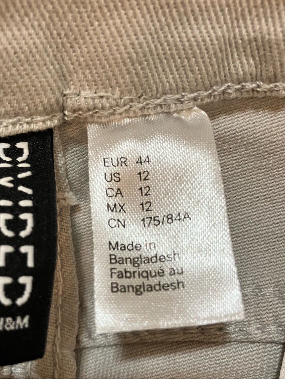 H&M Light Gray Slight Flare Twill Jeans-Size 12 - Picture 3 of 4
